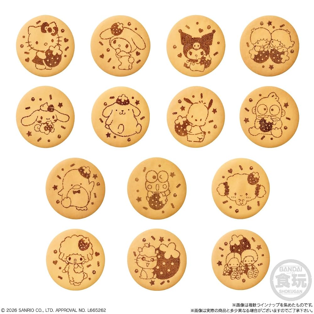 バンダイ(BANDAI) サンリオキャラクターズ 刺繍缶バッジビスケット4 ビスケット 食玩 【BOX販売/12個セット】