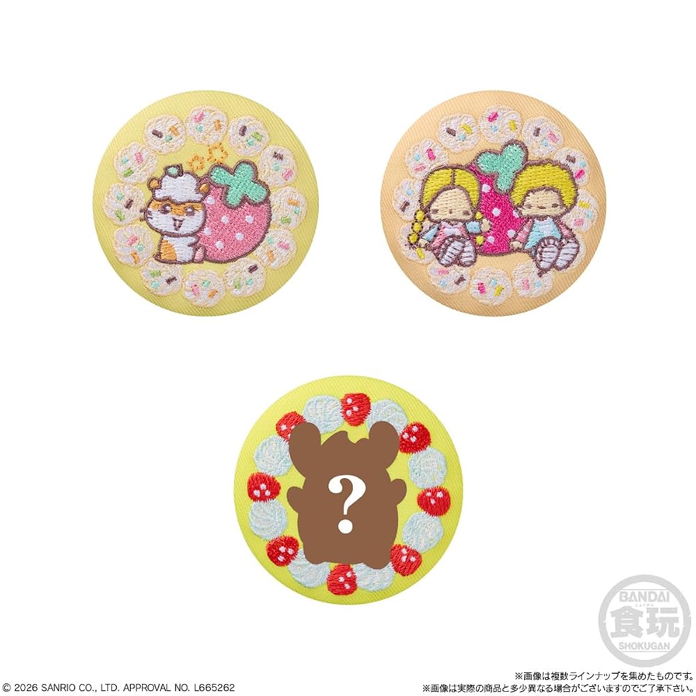 バンダイ(BANDAI) サンリオキャラクターズ 刺繍缶バッジビスケット4 ビスケット 食玩 【BOX販売/12個セット】