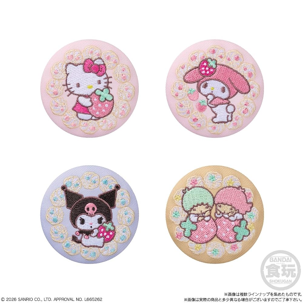 バンダイ(BANDAI) サンリオキャラクターズ 刺繍缶バッジビスケット4 ビスケット 食玩 【BOX販売/12個セット】