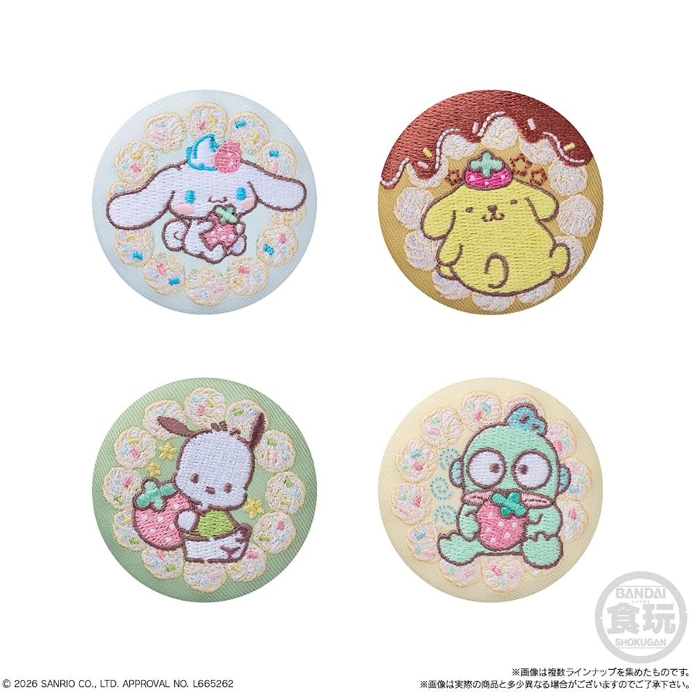 バンダイ(BANDAI) サンリオキャラクターズ 刺繍缶バッジビスケット4 ビスケット 食玩 【BOX販売/12個セット】