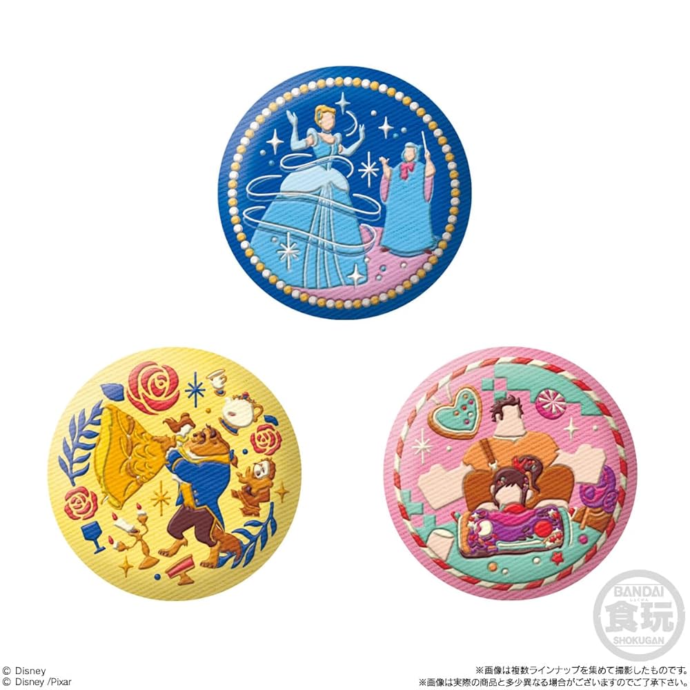 バンダイ(BANDAI) Disney Characters 刺繍缶バッジビスケット2 食玩 【BOX販売/12個セット】